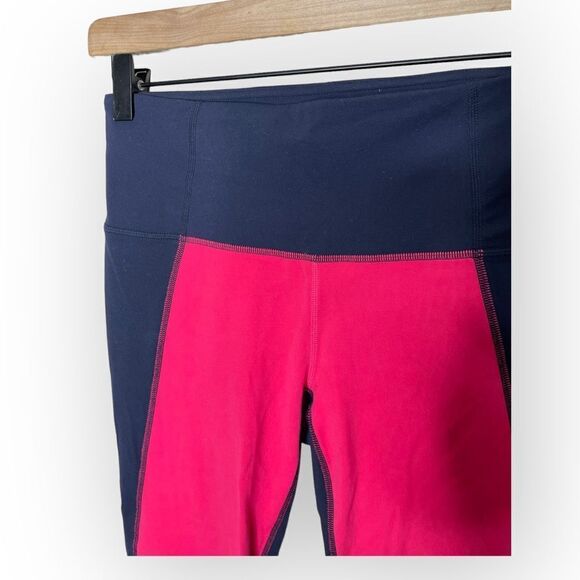 Athleta Salutation Color Block Capri Pink Navy - Picture 4 of 10